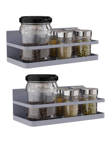 Organizador de Especias Magnético Hoopoton Gris 1 Estante