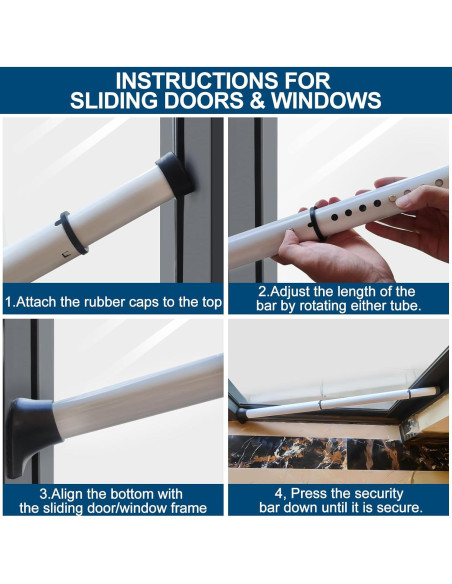 Paquete de 2 Barras de Seguridad Rerishom para Puertas