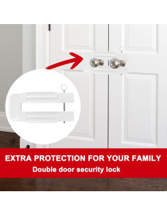 Cerradura de Puerta Francesa Enprotty FDL-01 Blanca Ajustable 2