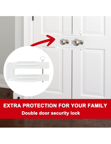 Cerradura de Puerta Francesa Enprotty FDL-01 Blanca Ajustable