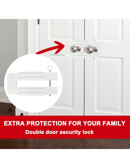 Cerradura de Puerta Francesa Enprotty FDL-01 Blanca Ajustable