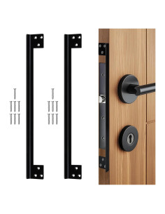 Cubierta de Pestillo de Puerta Catephe 2 Piezas Refuerzo Negro