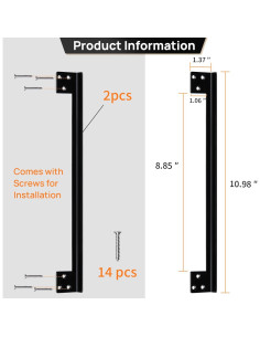Cubierta de Pestillo de Puerta Catephe 2 Piezas Refuerzo Negro 2