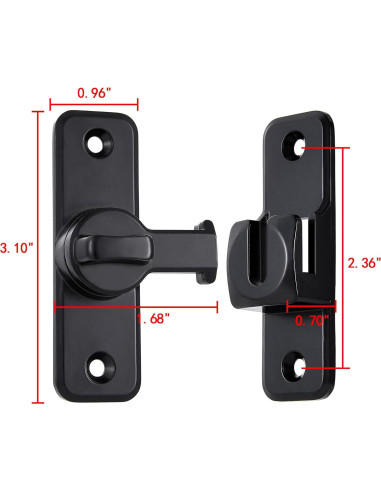Cerradura de Pestillo de Seguridad INIRET Negra 113g