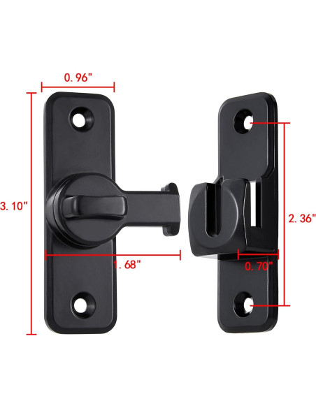 Cerradura de Pestillo de Seguridad INIRET Negra 113g