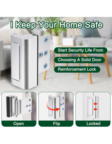 Cerradura de Seguridad uxcell 4 Pack Refuerzo Puerta 7,62 cm