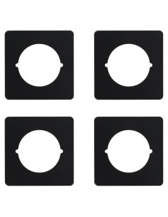 Placas de Refuerzo para Pomos de Puerta Rsoise Negras - 4 Unidades