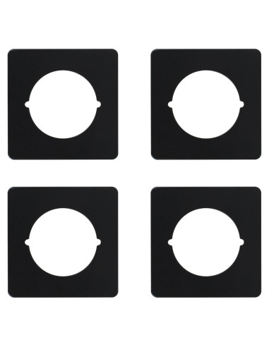 Placas de Refuerzo para Pomos de Puerta Rsoise Negras - 4 Unidades