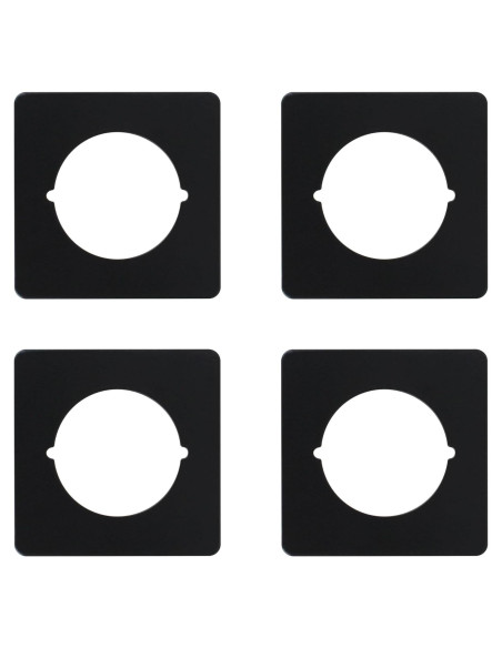 Placas de Refuerzo para Pomos de Puerta Rsoise Negras - 4 Unidades