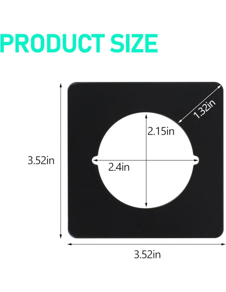 Placas de Refuerzo para Pomos de Puerta Rsoise Negras - 4 Unidades