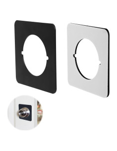 Placas de Pomo de Puerta 2 Pcs Acero Inoxidable Negro 8.9cm