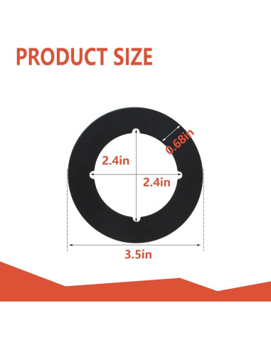 Placa de Refuerzo para Perilla de Puerta Rsoise Negra - Juego de 2