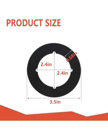 Placa de Refuerzo para Perilla de Puerta Rsoise Negra - Juego de 2