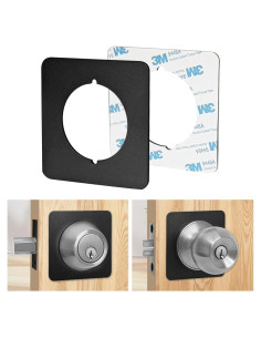 Placas de Pomo de Puerta MOSECYOU Cuadradas 4 Piezas Negro Mate