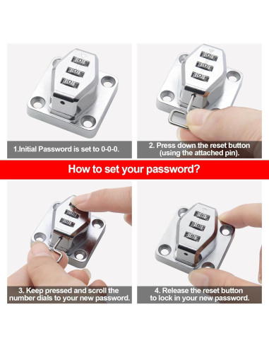 Cerradura de Combinación KIBBEH Acero Inoxidable 304 Blanco