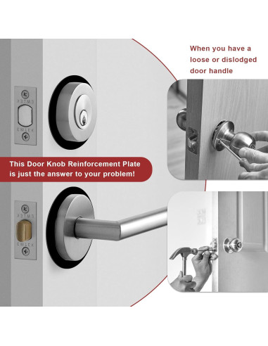 Placa de refuerzo redonda para pomo de puerta Genérico 2 Pzas