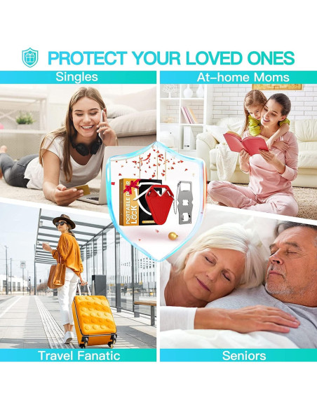 Cerradura de Puerta Portátil HELEMAN Seguridad Mejorada