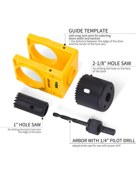 Kit de Instalación de Cerraduras KATA para Puertas de Madera