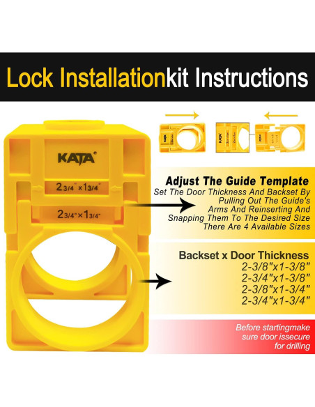 Kit de Instalación de Cerraduras KATA para Puertas de Madera