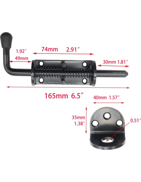 Pestillo de Resorte Wulankd 2 Paquetes 16.5 cm Anticorrosión