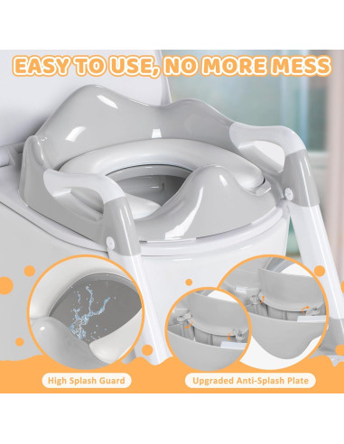 Asiento de Entrenamiento para Baño OHKIDS Gris Claro