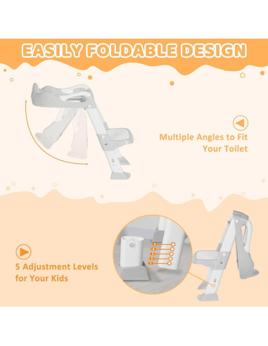 Asiento de Entrenamiento para Baño OHKIDS Gris Claro