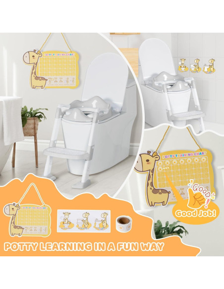 Asiento de Entrenamiento para Baño OHKIDS Gris Claro