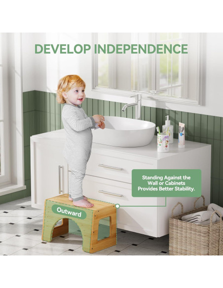 Taburete para Inodoro Niños AmazerBath Bambú Antideslizante