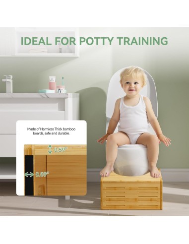 Taburete para Inodoro Niños AmazerBath Bambú Antideslizante