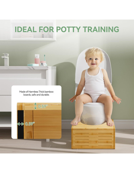 Taburete para Inodoro Niños AmazerBath Bambú Antideslizante