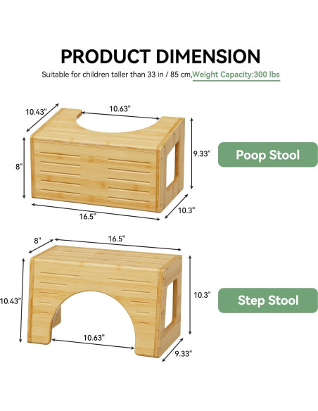 Taburete para Inodoro Niños AmazerBath Bambú Antideslizante