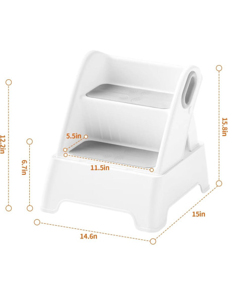 Escalera Ajustable 2 Pasos Imvloaek para Niños Gris