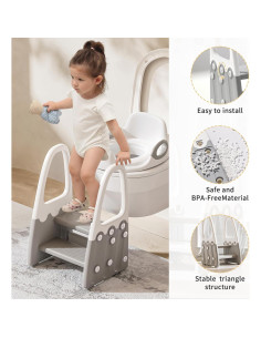 Escalera de Dos Pasos Joylico para Niños Gris 2
