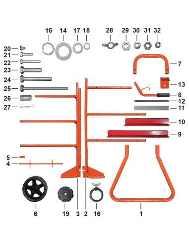 Dispensador de papel enmascarador móvil Lauco 3 rollos 30 cm