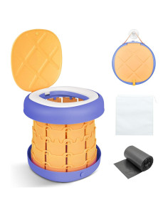 Inodoro Portátil Camping Inmorven Ajustable 10.5" Amarillo/Púrpura