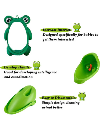 Orinal Divertido para Entrenamiento de Niños Rana Verde