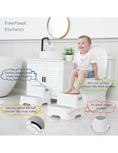 Escalera de 2 Pasos para Niños Harwaya - Antideslizante