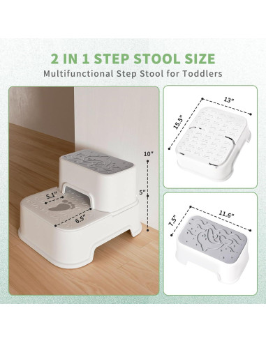 Escalera Multifuncional para Niños MangoHood 2EN1 Blanca