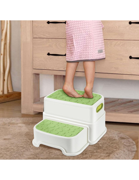 Escalera de 2 Pasos Welspo Verde Antideslizante para Niños