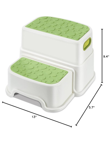 Escalera de 2 Pasos Welspo Verde Antideslizante para Niños