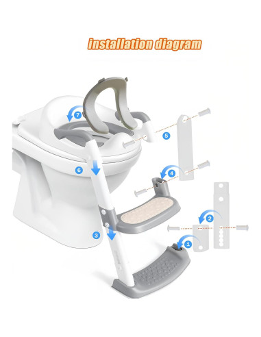 Asiento de Entrenamiento para Baño Effidula Gris 2 en 1