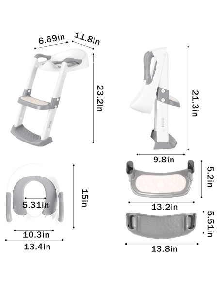 Asiento de Entrenamiento para Baño Effidula Gris 2 en 1