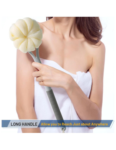 Cepillo de Ducha Exfoliante HONOMA con Lufa y Mango Largo 35,56 cm