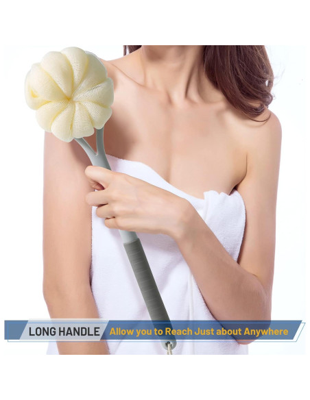 Cepillo de Ducha Exfoliante HONOMA con Lufa y Mango Largo 35,56 cm