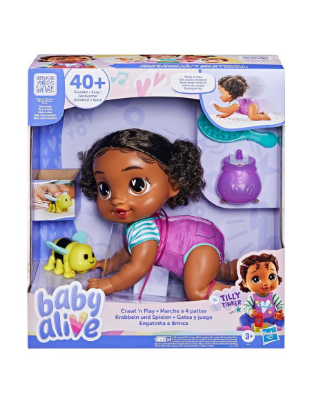 Muñeca Electrónica Baby Alive Tilly Tinker que Gatea 27 cm