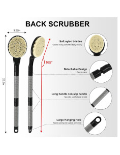 Esfregador de Espalda BTideas 55 cm Antideslizante Ducha 2