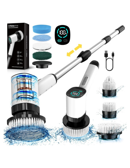 Limpiador Eléctrico RotaShine con 7 Cabezas Reemplazables