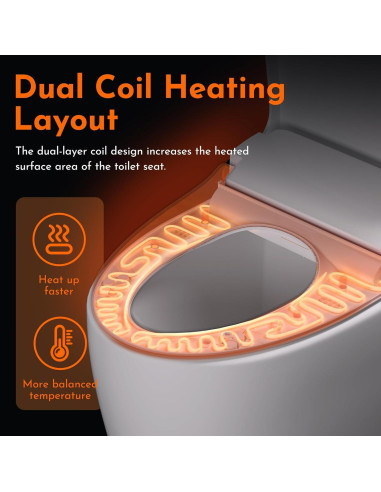 Asiento de Inodoro Bidet Eléctrico Hilarily Alargado Calefaccionado