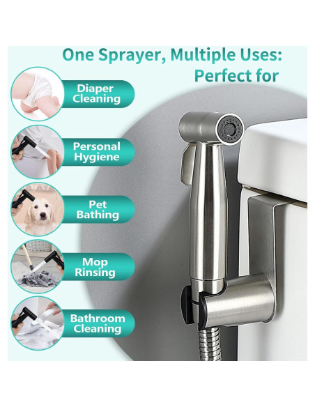 Cabezal de Bidet de Mano BARROCK Acero Inoxidable 2 Pack