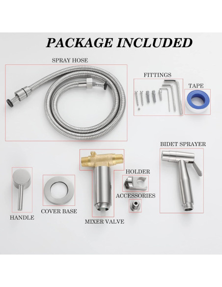 Rociador de Bidet de Mano WiPPhs Niquelado Mate 119 cm